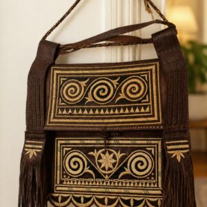 Amazigh Berber Protective and Spiritual Shoulder Bag with Vintage Leather Embroidery