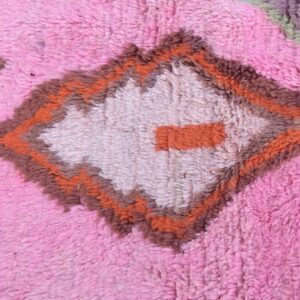 Colorful Berber Azilal Wool Rug with Geometric Handmade Design