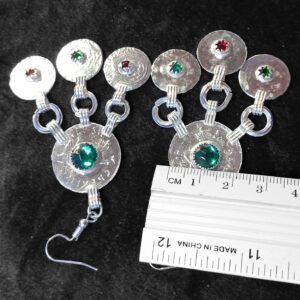 Amazigh Colorful Stones Traditional Handmade Earrings with Heritage Design