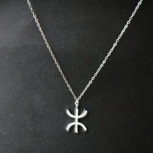 Amazigh Berber Kabyle Yaz Tifinagh lettre Necklace with Sparkling Pendant
