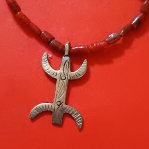 Amazigh Berber Handmade Necklace with Metal Pendant and Beads
