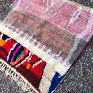 Amazigh Boujaad Wool Rug with Colorful Geometric Berber Patterns