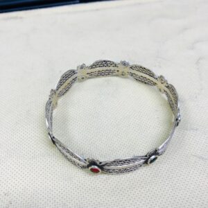 Berber Amazigh Gravé 925 Silver Handmade Cuff Bracelet