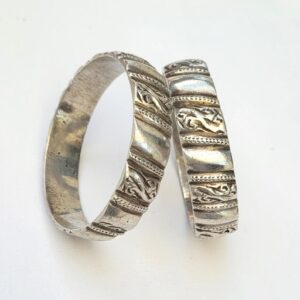 Amazigh Berber Tifinagh Paire d’Ancien Silver Bracelet Maroc