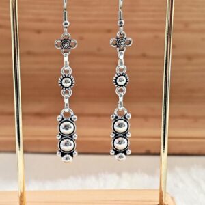 Amazigh Kabyle Berber Earrings with Silver Tone Cultural Design