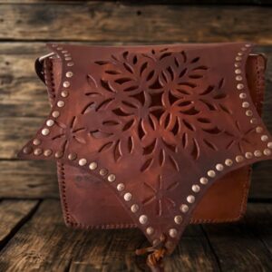 Amazigh Berber Vintage Leather Natural Patina Boho Bag