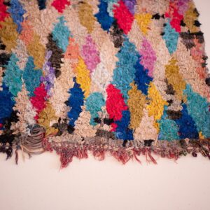 Boujaad Amazigh Berber Rug with Tribal Motifs Washable Cotton