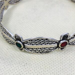 Berber Amazigh Gravé 925 Silver Handmade Cuff Bracelet