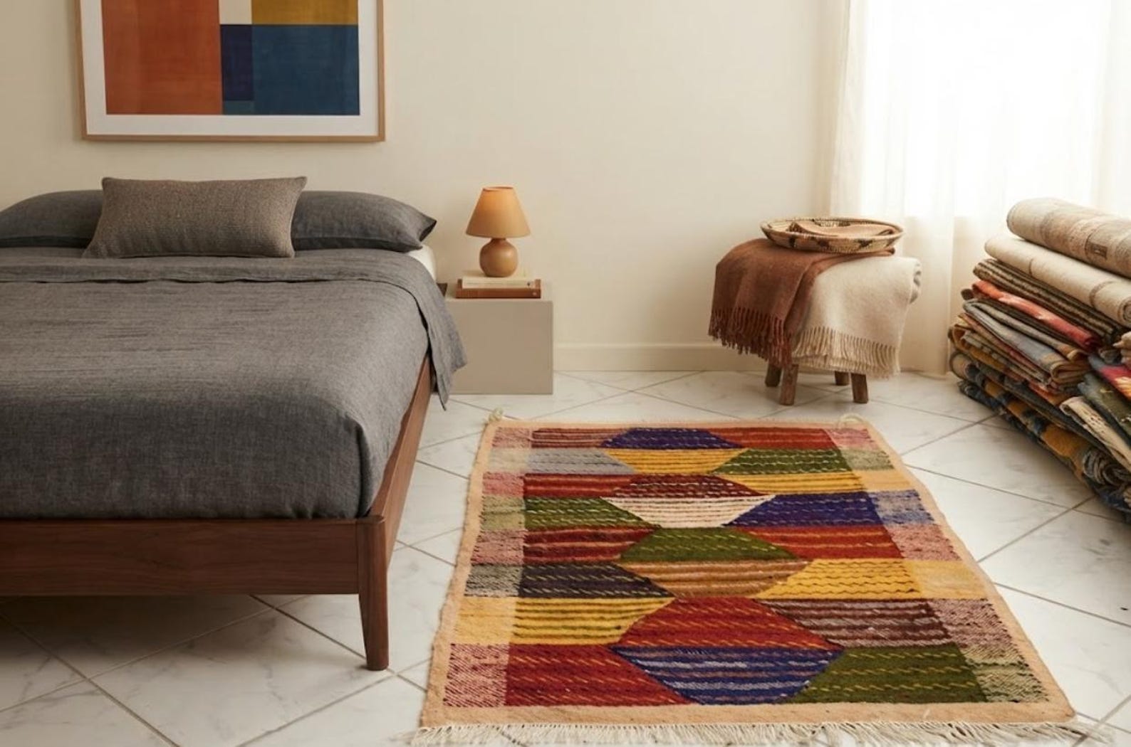 Amazigh Berber Akhnif Wool Accent Rug Home Decor