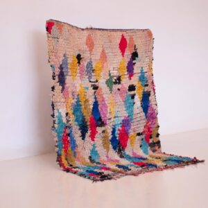 Boujaad Amazigh Berber Rug with Tribal Motifs Washable Cotton
