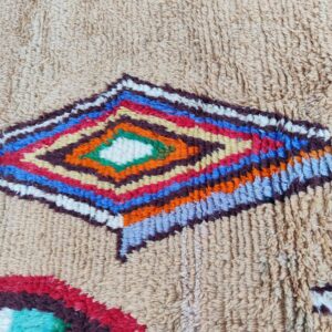 Amazigh Berber Handmade Wool Geometric Rug Colorful Boho Carpet