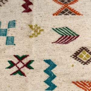 Amazigh Berber Tifinagh Symbols Wool Kilim Runner Rug