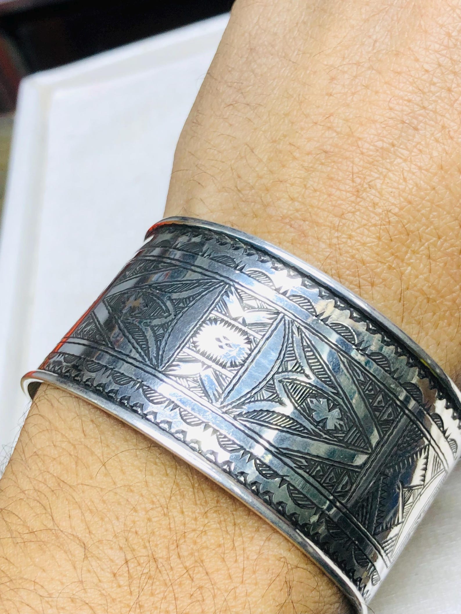 Amazigh Tuareg Berber Gravé Maroc Bracelet Silver Engraved Jewelry