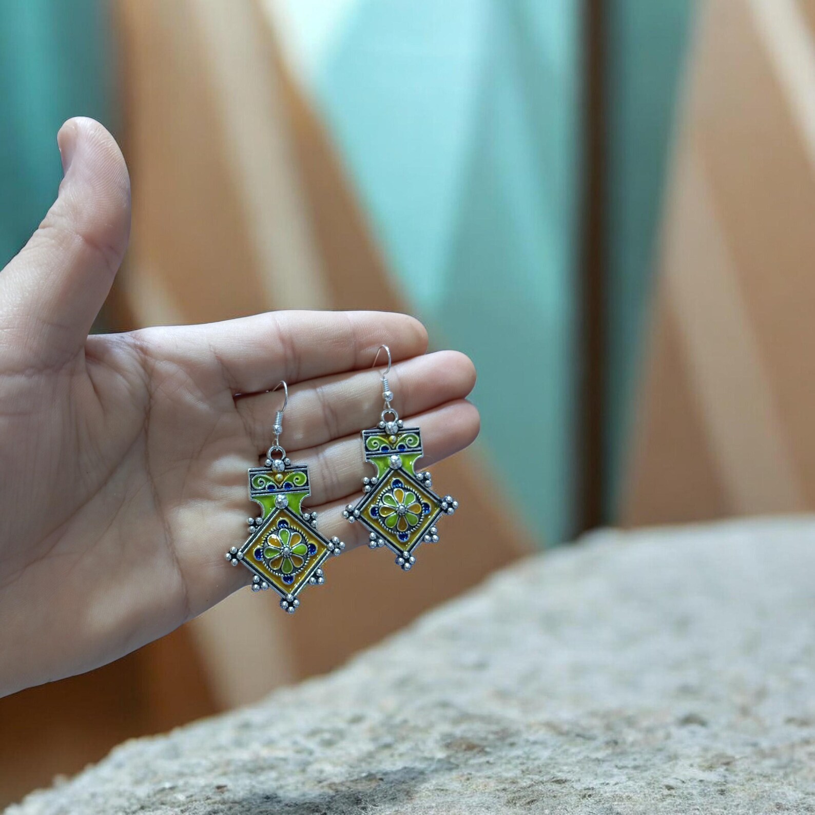 Amazigh Berber Jewelry Set with Necklace and Earrings Stainless Steel