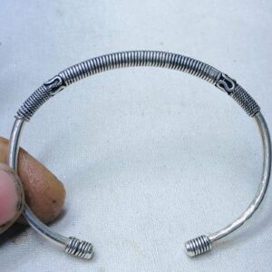 Amazigh Tuareg Sahara Sterling Silver Engraved Bracelet Handmade Jewelry