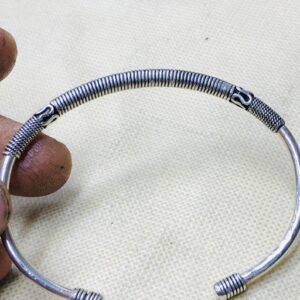 Amazigh Tuareg Sahara Sterling Silver Engraved Bracelet Handmade Jewelry