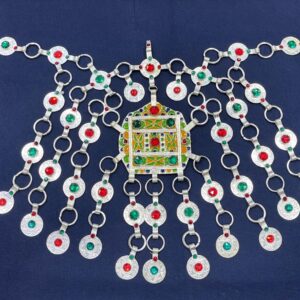 Amazigh Silver Tribal Necklace with Engraved Heritage Jewelry Design