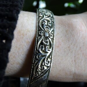 Berber Amazigh High-Grade Fine Silver Hand Etched Filagree Bracelet