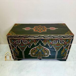 Amazigh Berber Tazwakt Painted Wooden Chest Wall Art