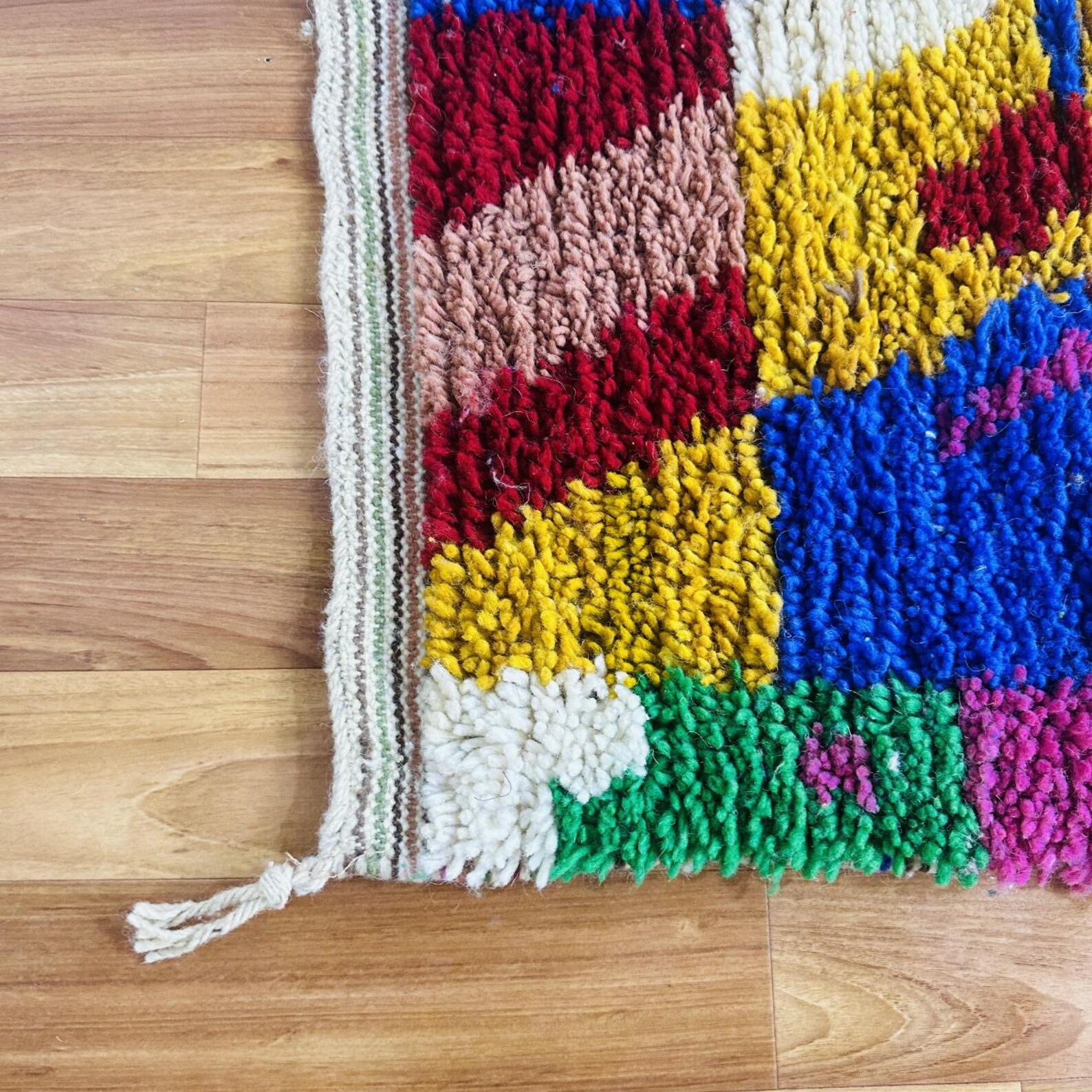 Amazigh Berber Diamond Handwoven Colorful Custom Wool Rug