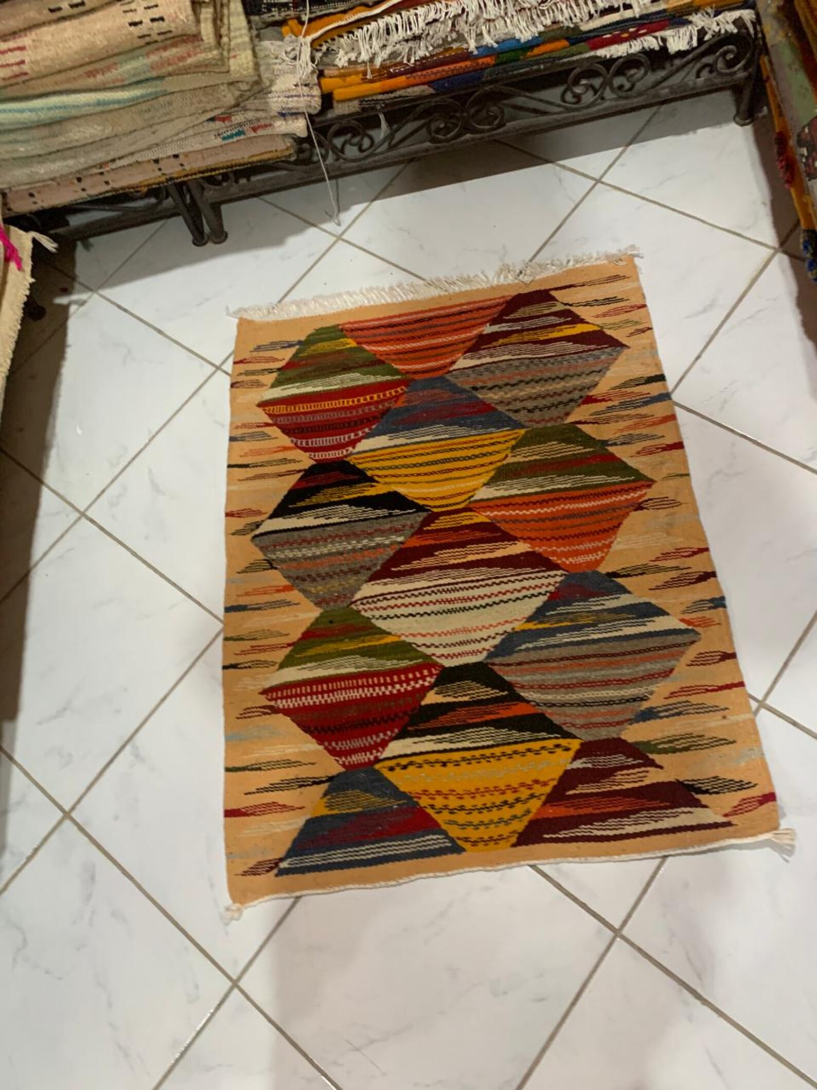 Amazigh Akhnif Berber Wool Accent Rug for Home Decor