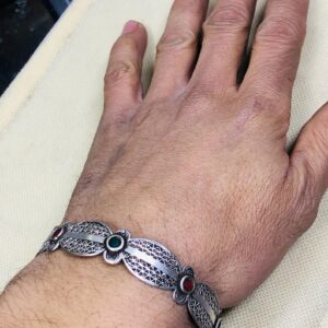 Berber Amazigh Gravé 925 Silver Handmade Cuff Bracelet