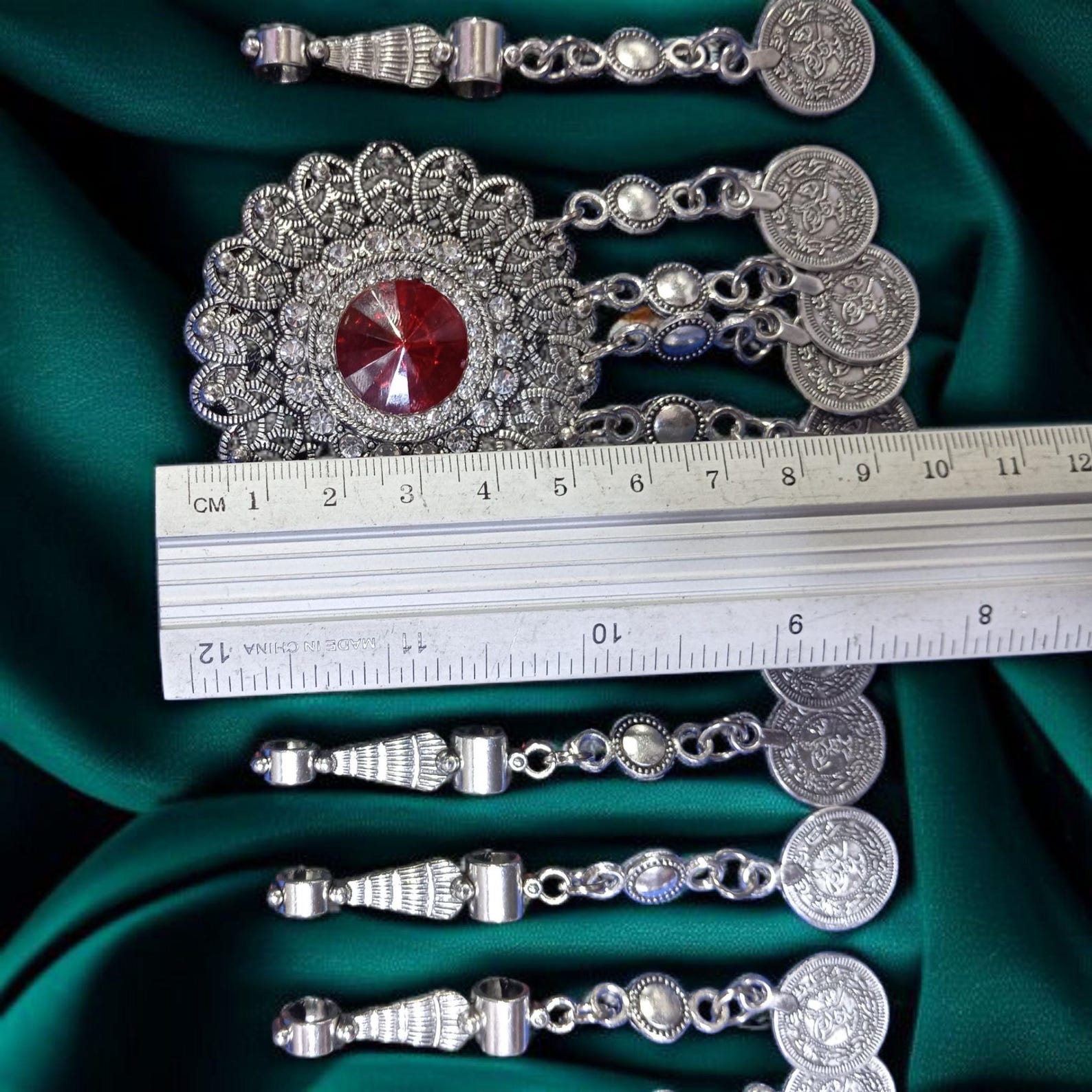Amazigh Berber Handmade Black Coin Belt with Traditional Motifs