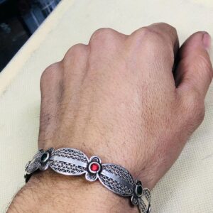 Berber Amazigh Gravé 925 Silver Handmade Cuff Bracelet