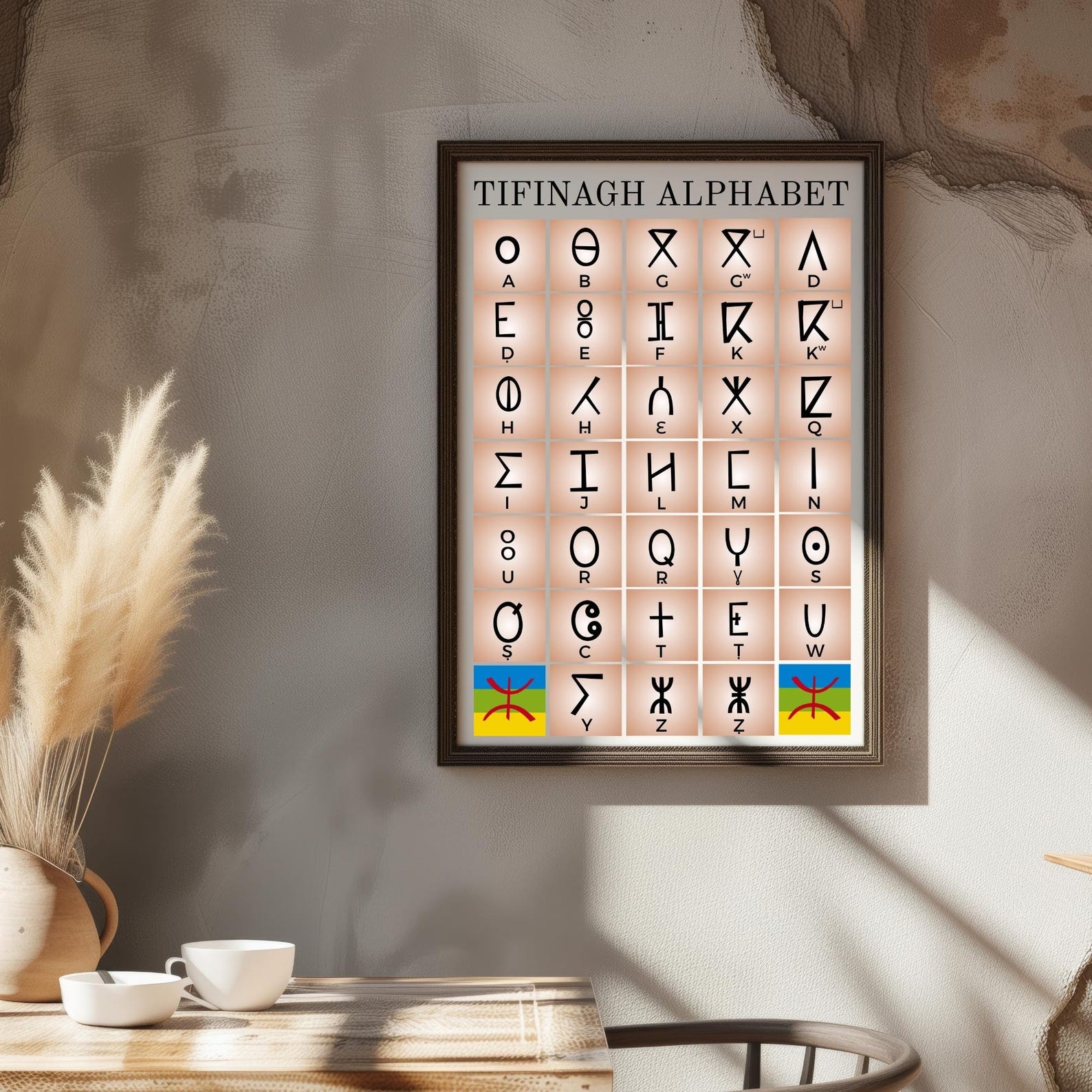 Amazigh Tifinagh Yaz Alphabet Poster Digital Download Berber Art