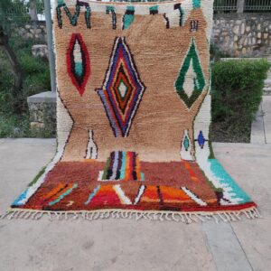 Amazigh Berber Handmade Wool Geometric Rug Colorful Boho Carpet
