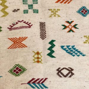Amazigh Berber Tifinagh Symbols Wool Kilim Runner Rug