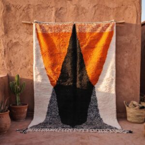 Custom Amazigh Berber Handmade Wool Rug for Living Room Decor