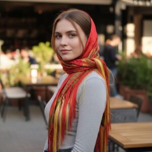Amazigh Subniya Souss Berber Traditional Fringe Scarf Wrap
