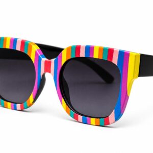 Amazigh IZURAG N TUDERT Rainbow Striped Hand Painted Sunglasses Frames