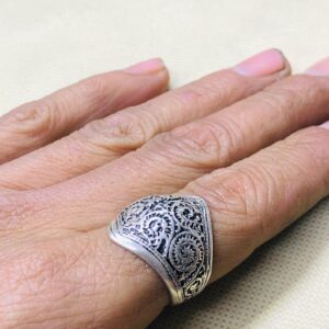 Amazigh Berber Tuareg Silver Tribal Engraved Adjustable Ring