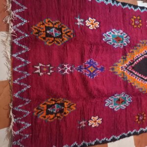 Amazigh Berber Vintage Red Wool Rug Handmade Tribal Carpet