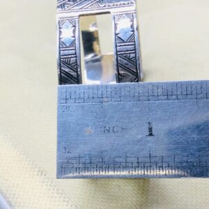 Amazigh Tuareg Berber Gravé Silver Bracelet Adjustable Cuff Maroc