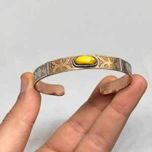 Yaz Z Amazigh Berber Copper Bangle Adjustable Bracelet With Tuareg Style