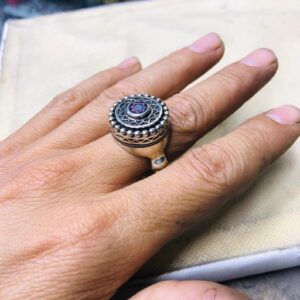 Berber Amazigh Tuareg métal Ring with Hand Engraved Tribal Motifs