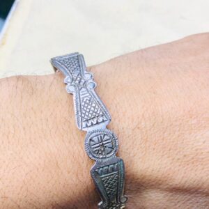 Amazigh Berber Gravé 925 Silver Engraved Cuff Bracelet