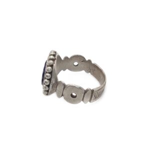 Antique Amazigh Berber Chevron Bead Silver Ring Size 7
