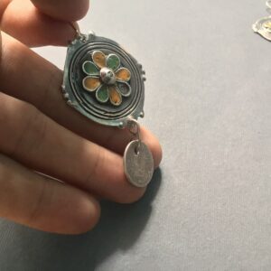 Antique Berber Enamel Earrings with Amazigh Silver Jewelry Style
