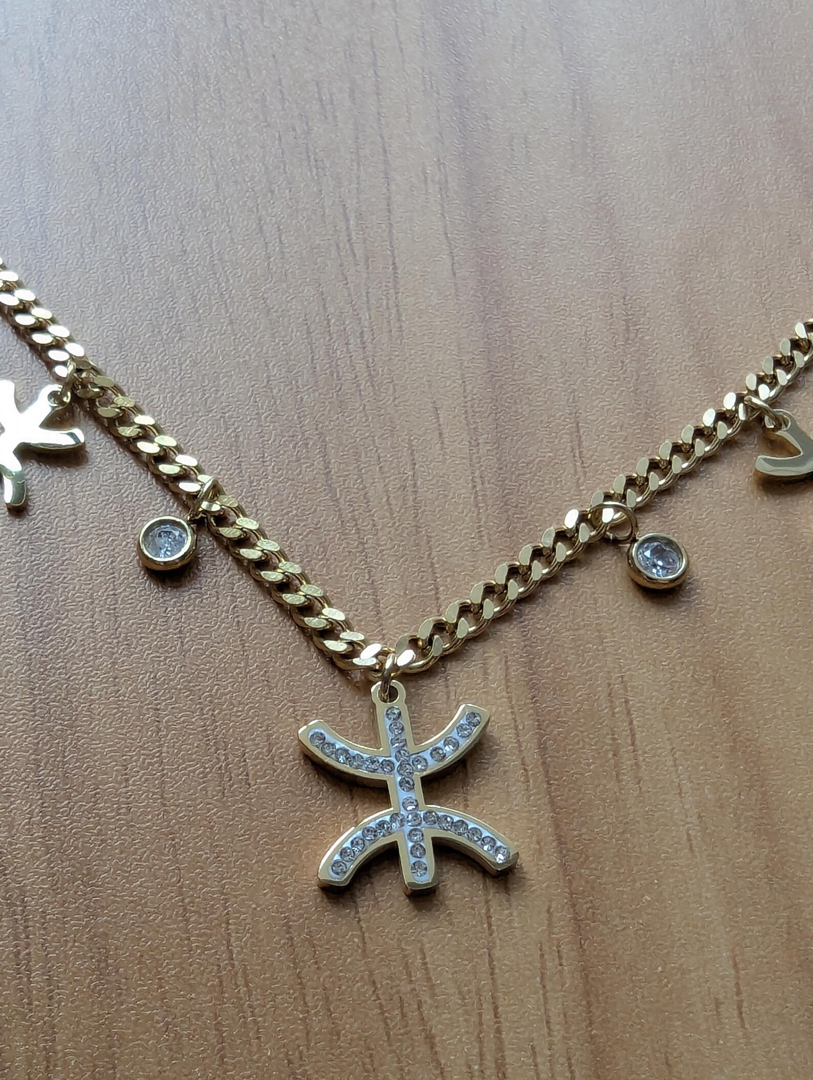 Amazigh Kabyle Tifinagh Yaz Berber Necklace Cadeau with Charms