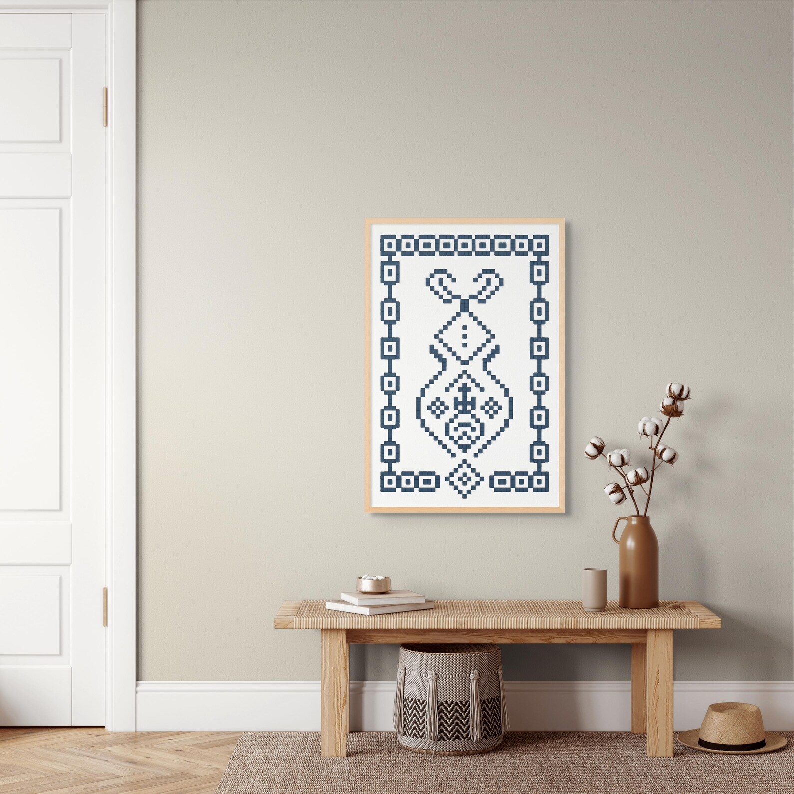 Amazigh Yaz Symbol Folk Art Poster Printable Wall Art Download