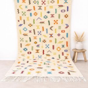 Amazigh Berber Tifinagh Symbols Wool Kilim Runner Rug