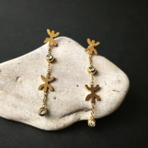 Amazigh Kabyle Yaz Tifinagh Berber Earrings with Crystal Details