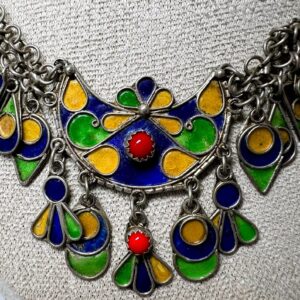 Vintage Kabyle Amazigh Beni Yenni Emaille Berber Necklace