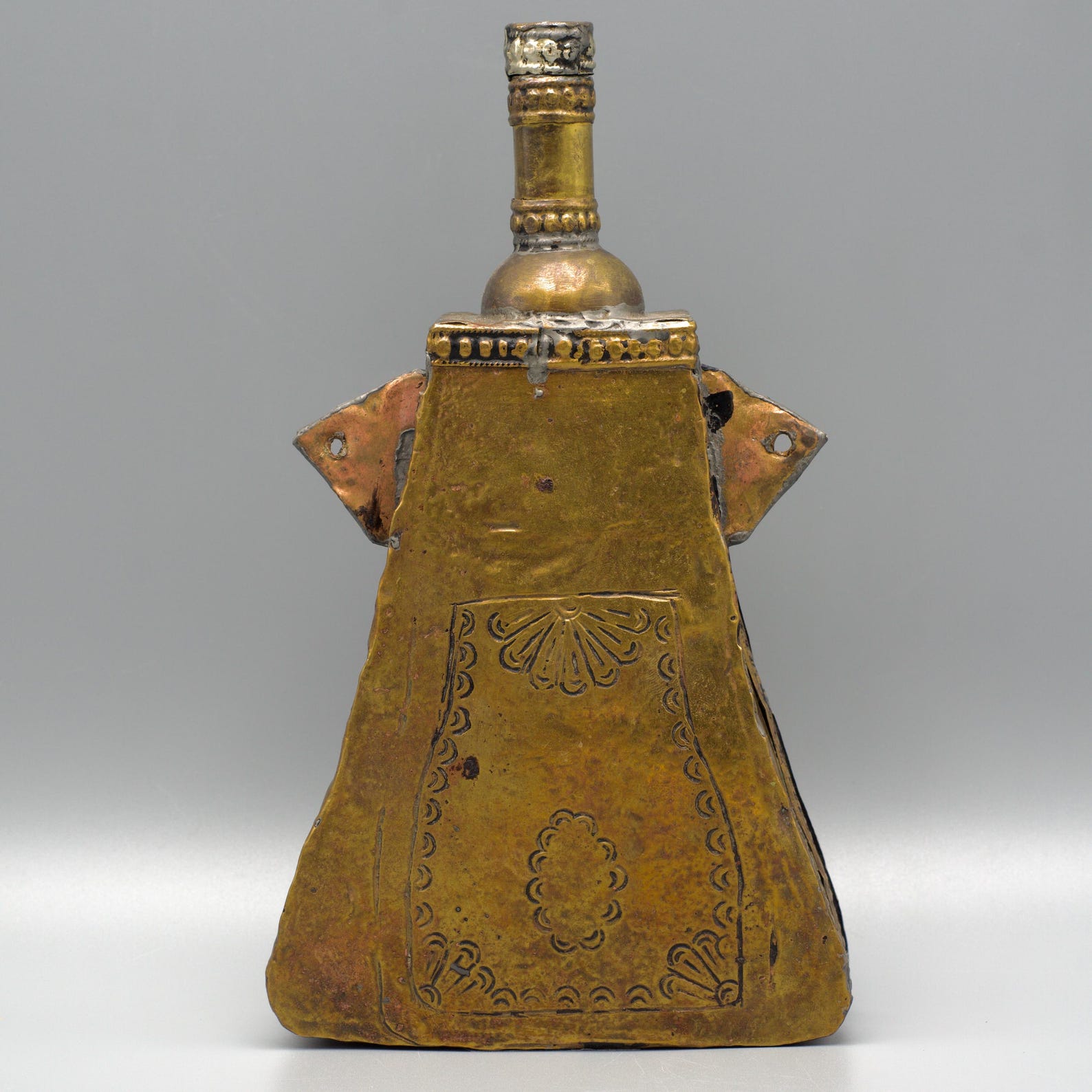 Antique Berber Amazigh Amulet Flask Necklace Islamic Talismanic Metalwork
