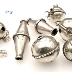Antique Berber Amazigh Silver Beads Necklace Lot of 7