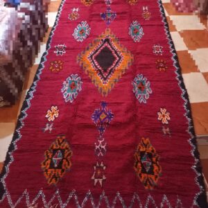 Amazigh Berber Vintage Red Wool Rug Handmade Tribal Carpet
